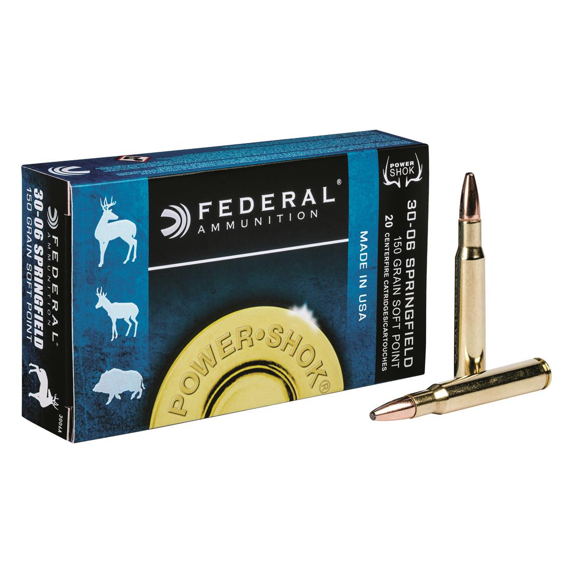 Federal Power-Shok, .30-06 Springfield, SP, 150 Grain Of 500 Rounds