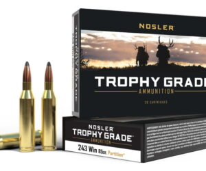 Nosler Trophy Grade .243 Winchester 85 Grain Partition Brass Cased For Sale 200rnd