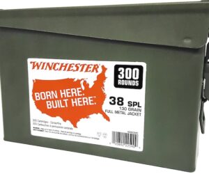 Winchester USA Ammunition 38 Special 130 Grain Full Metal Jacket Ammo Can 600 rounds