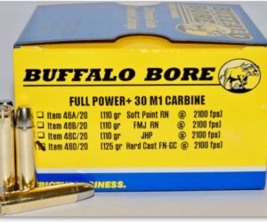 Buffalo Bore Ammunition 30 Carbine 125 Grain Hard Cast Lead Gas Check Flat Nose  50 rounds