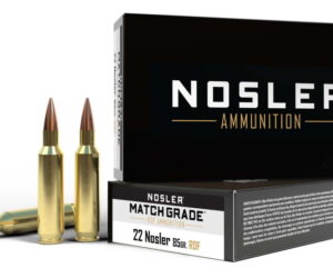 Nosler .22 Nosler Round Nose Flat 85 grain Brass Cased 500 rounds