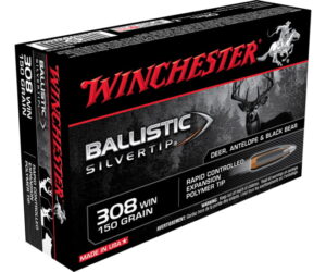 Winchester BALLISTIC SILVERTIP .308 Winchester 150 grain Fragmenting Polymer Tip Brass Cased 500 rounds