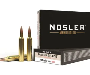 Nosler Match Grade Ammunition 28 Nosler 168 Grain Hollow Point Boat Tail