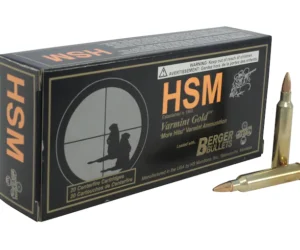 HSM Varmint Gold Ammunition 204 Ruger 35 Grain Berger Varmint Hollow Point Flat Base
