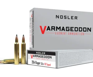 Nosler Varmageddon Ammunition 204 Ruger 32 Grain Tipped Flat Base