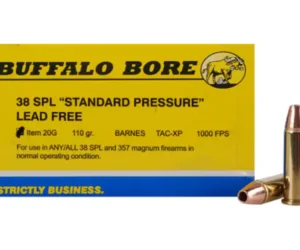 Buffalo Bore Ammunition 38 Special Short Barrel 110 Grain Barnes TAC-XP Hollow Point Lead-Free Box