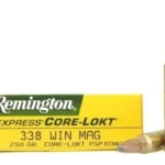Remington Core-Lokt Ammunition 338 Winchester Magnum 250 Grain Pointed Soft Point Core-Lokt