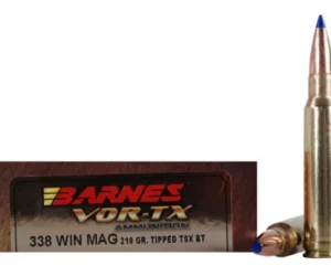 Barnes VOR-TX Ammunition 338 Winchester Magnum 210 Grain TTSX Polymer Tipped Spitzer Boat Tail Lead-Free