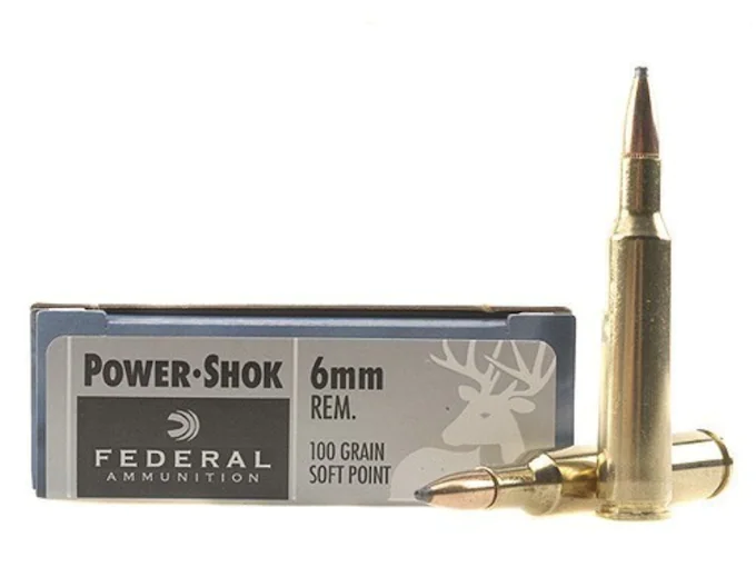 Federal Power-Shok Ammunition 6mm Remington 100 Grain Soft Point