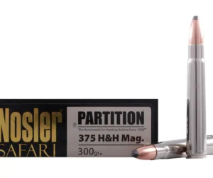 Nosler Safari Ammunition 375 H&H Magnum 300 Grain Partition