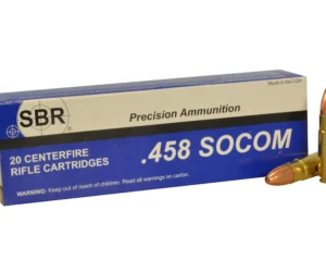 SBR Ammunition 458 SOCOM Subsonic 450 Grain Full Metal Jacket Box