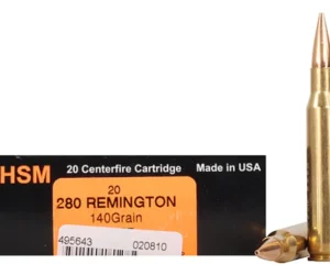 HSM Trophy Gold Ammunition 280 Remington 140 Grain Berger Hunting VLD Hollow Point Boat Tail