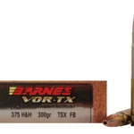 Barnes VOR-TX Safari Ammunition 375 H&H Magnum 300 Grain TSX Hollow Point Flat Base Lead-Free