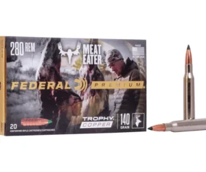 Federal Premium Meat Eater Ammunition 280 Remington 140 Grain Trophy Copper Tipped Boat Tail Lead-Free