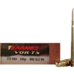 Barnes VOR-TX Safari Ammunition 375 H&H Magnum 300 Grain Banded Solid Round Nose
