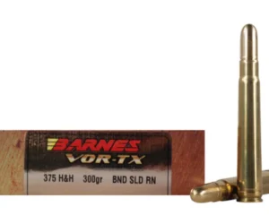 Barnes VOR-TX Safari Ammunition 375 H&H Magnum 300 Grain Banded Solid Round Nose