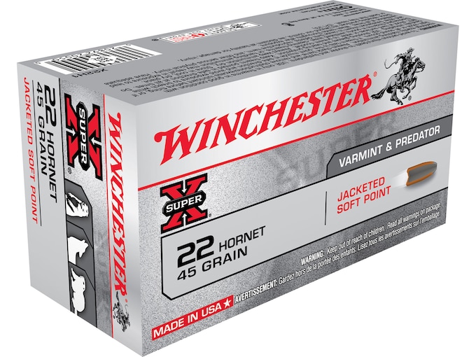 Winchester Super-X Ammunition 22 Hornet 45 Grain Soft Point