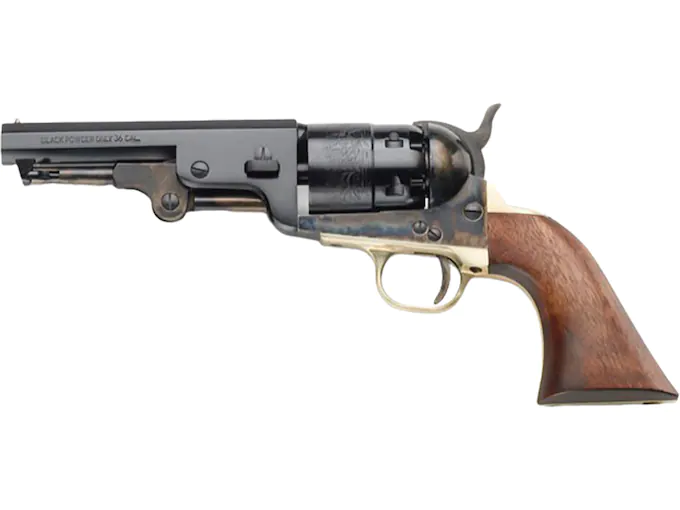 Pietta 1851 Navy Black Powder Revolver 36 Caliber Barrel Case Hardened Steel Frame Blue