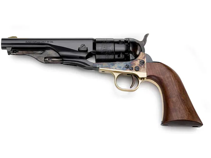 Pietta 1860 Army Sheriff Black Powder Revolver 44 Caliber 5.5" Barrel Case Hardened Steel Frame Blue