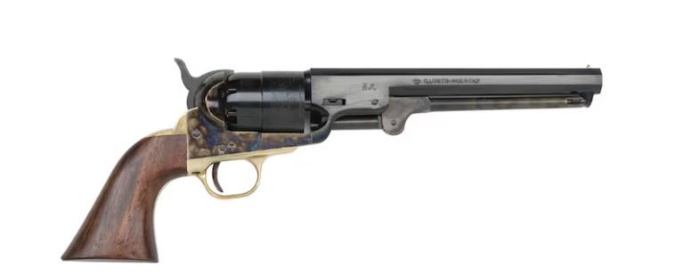 Pietta 1851 Navy Black Powder Revolver 44 Caliber 7.5" Barrel Steel Frame Brass Backstrap & Trigger Guard Blue