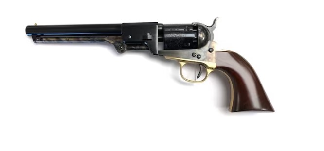 Uberti 1851 Navy Leech-Rigdon Black Powder Revolver 36 Caliber 7.5" Barrel Case Hardened Frame Blue