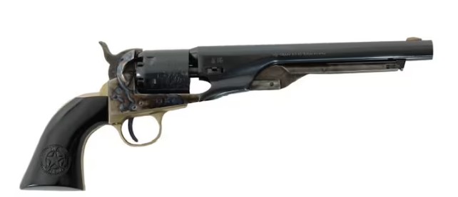 Traditions US Marshall Black Powder Revolver 36 Caliber 8" Blued Barrel Blued Frame PVC Grips Black